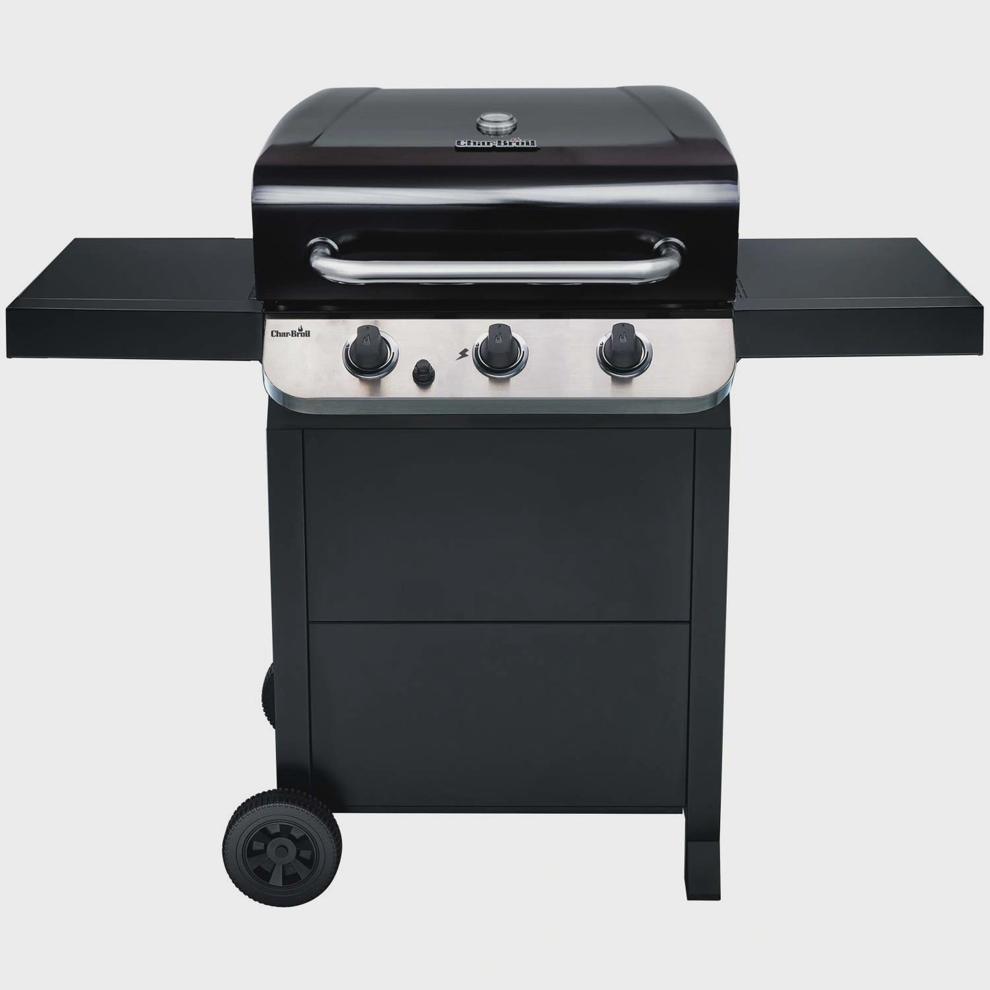3-Burner Gas Grill with Cast Iron Grates and Thermometer