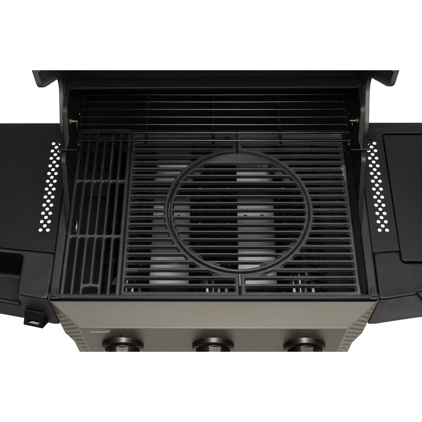3-Burner Gas Grill with Side Burner, 60x42 cm Cooking Area