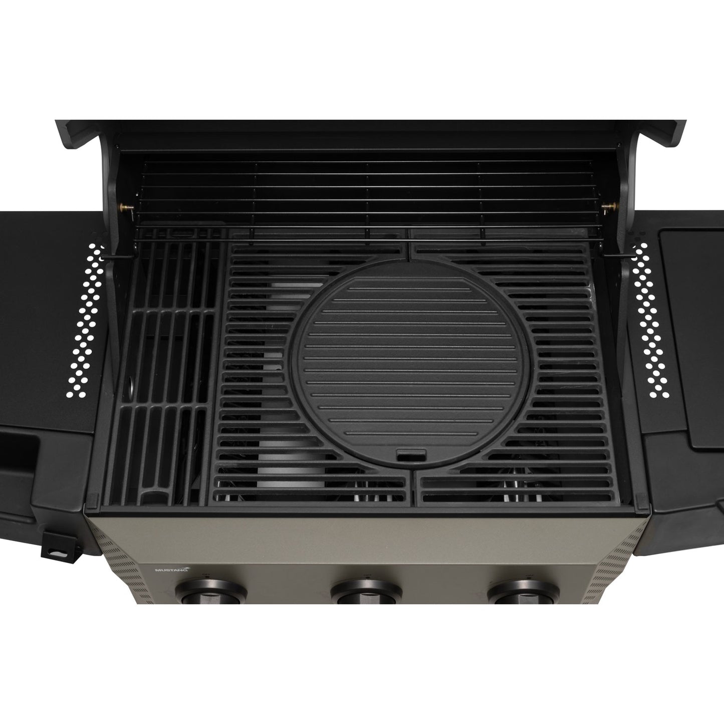3-Burner Gas Grill with Side Burner, 60x42 cm Cooking Area