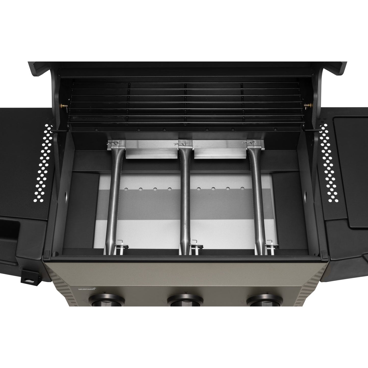 3-Burner Gas Grill with Side Burner, 60x42 cm Cooking Area