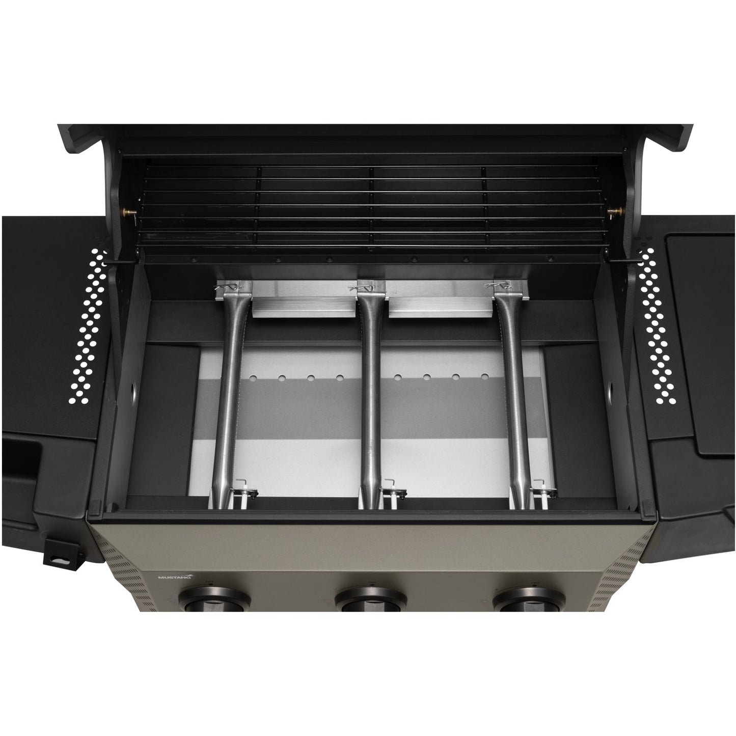 3-Burner Gas Grill with Side Burner, 60x42 cm Cooking Area