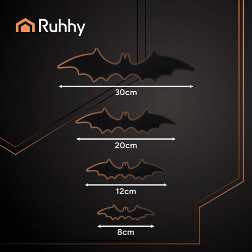 3D Halloween Bat Stickers, 56 Pcs with Adhesive
