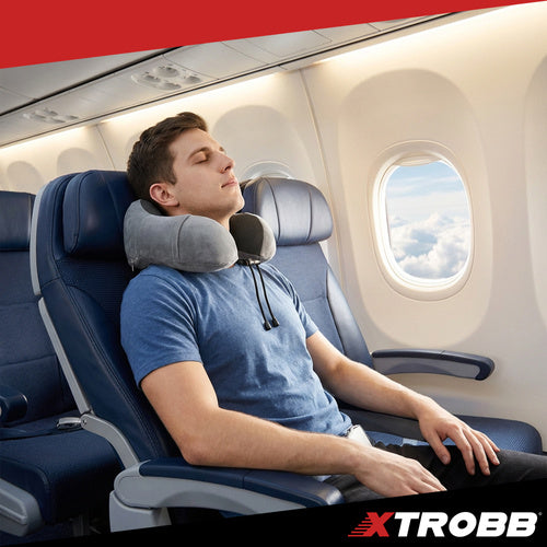 3D Memory Foam Travel Pillow with Earplugs, Neck Support