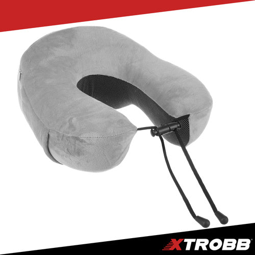 3D Memory Foam Travel Pillow with Earplugs, Neck Support