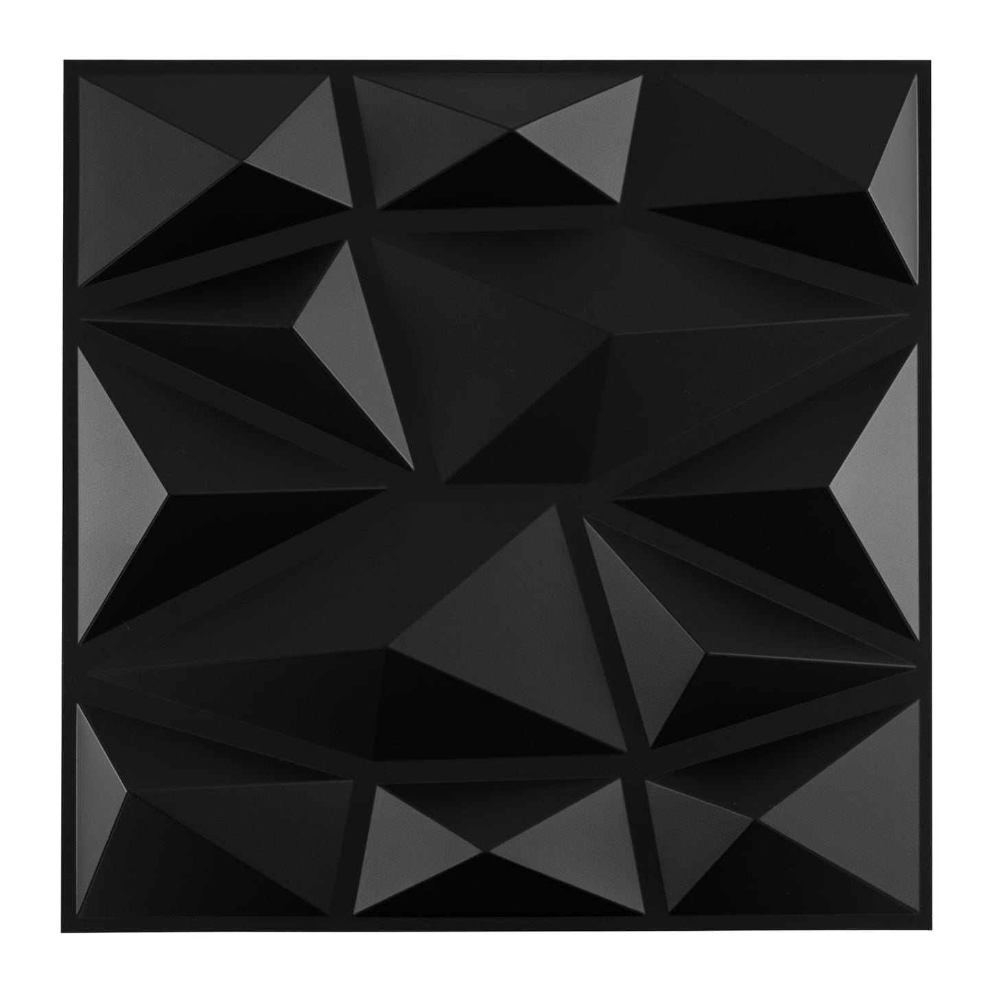 3D Wall Panels, Black PVC, 50 Pack, 30x30 cm, 4.5m² Coverage