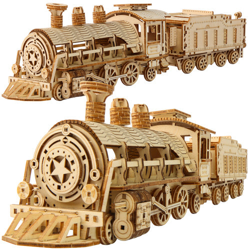 3D Wooden Puzzle Steam Locomotive, 282 Pieces, Ages 12+
