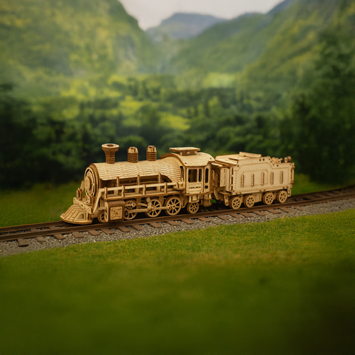 3D Wooden Puzzle Steam Locomotive, 282 Pieces, Ages 12+