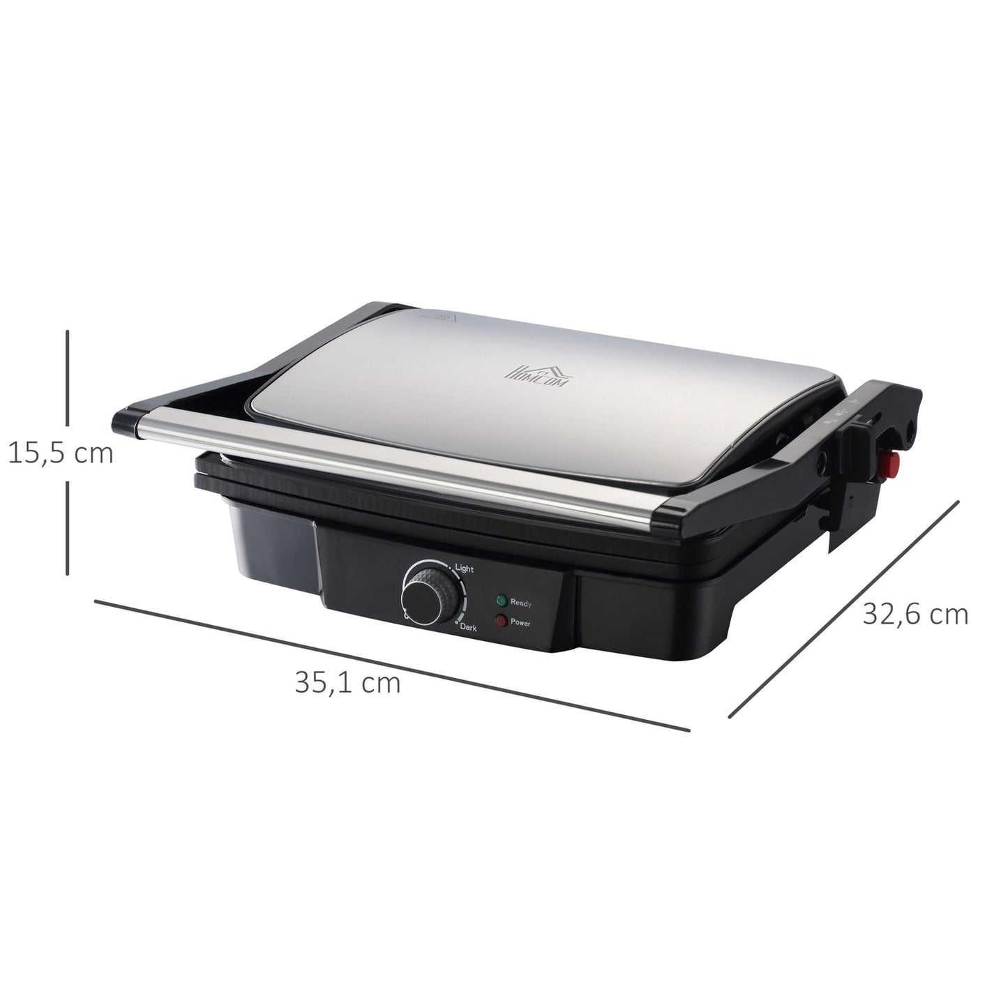 3-in-1 non-stick contact grill, 2000W, with adjustable thermostat