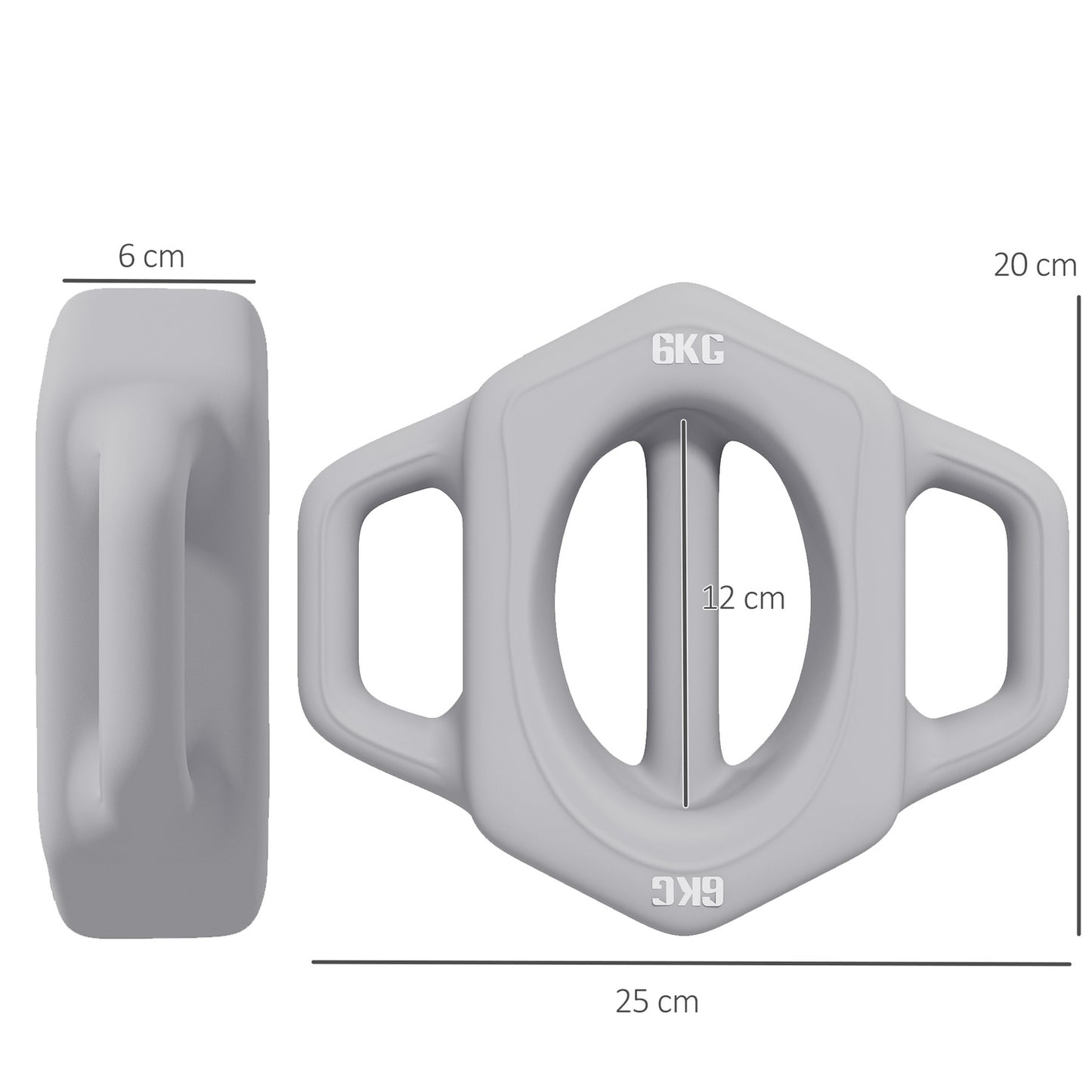 Multifunctional 3-in-1 6 kg dumbbell - floor friendly, metal