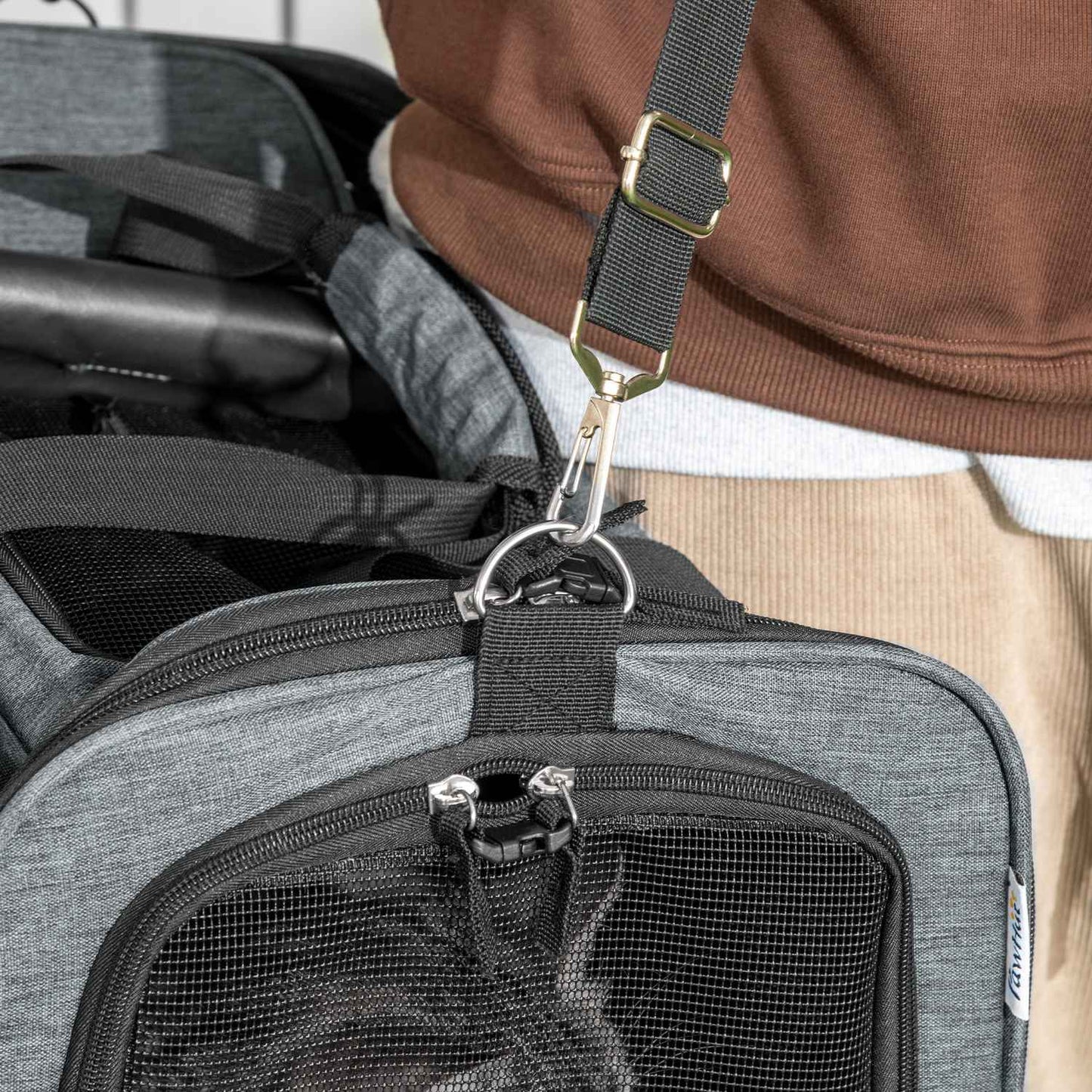 Pet Transport Cart - 3-in-1, Telescopic Handle, Gray