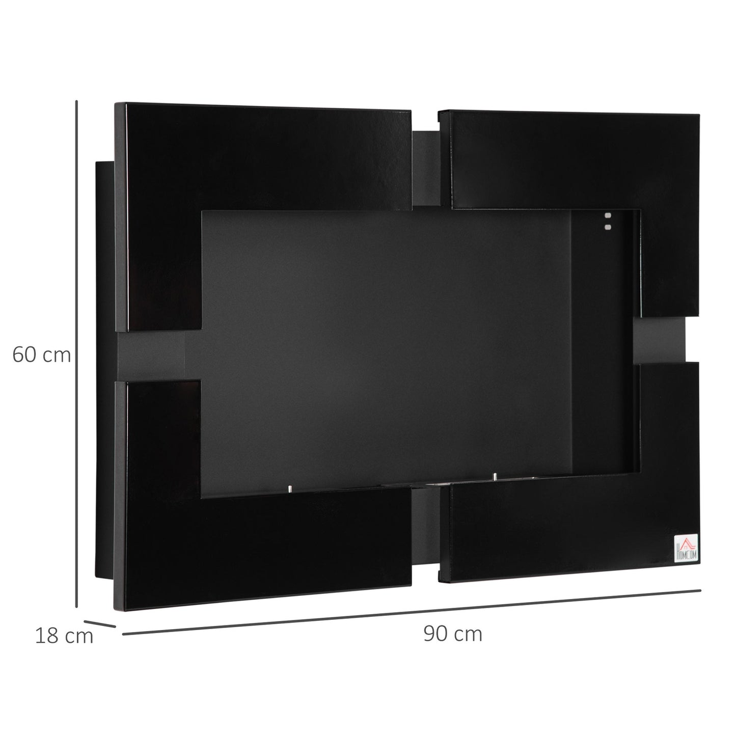Indoor Black Ethanol fireplace, Metal, 3L Capacity, 90cm