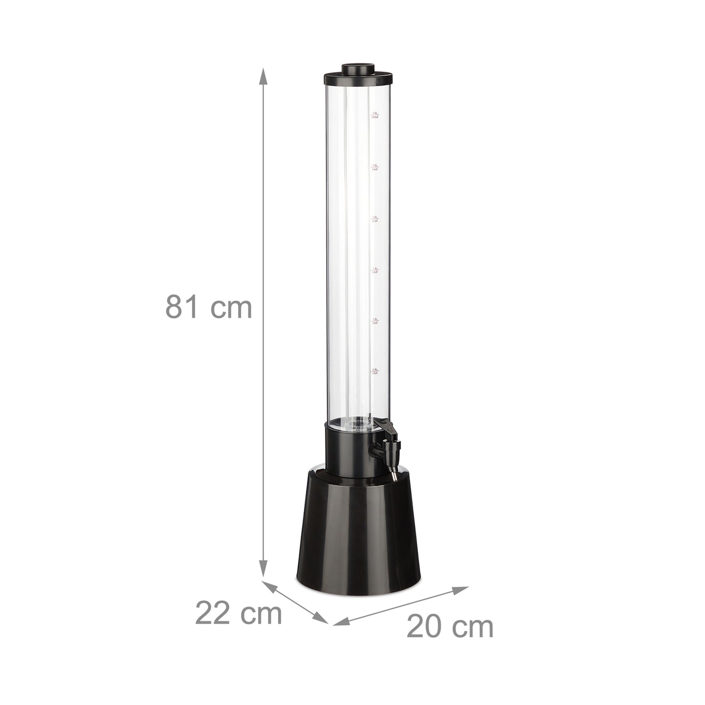 3 L Narrow Beer Tower with Tap