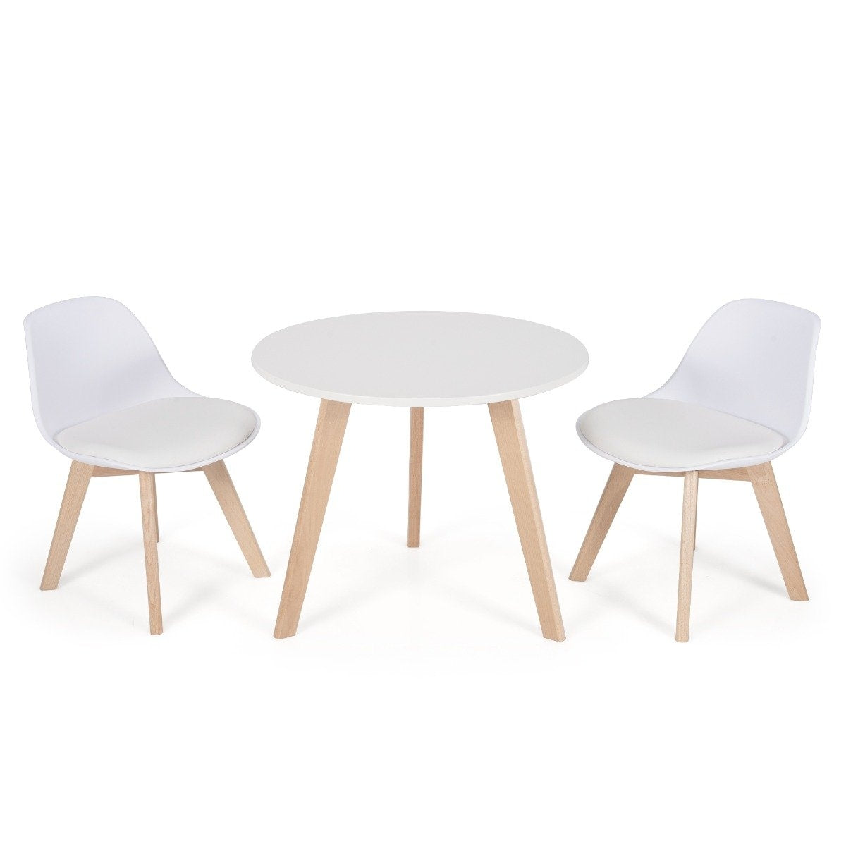 3 PCS. Children's seating group with round table and 2 padded chairs for small children aged 3-8.