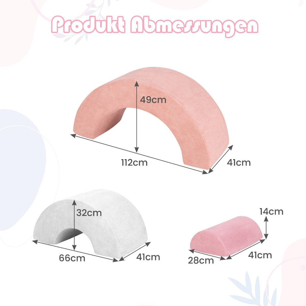 3 PCS. Soft building blocks foam building blocks for climbing and crawling for babies pink