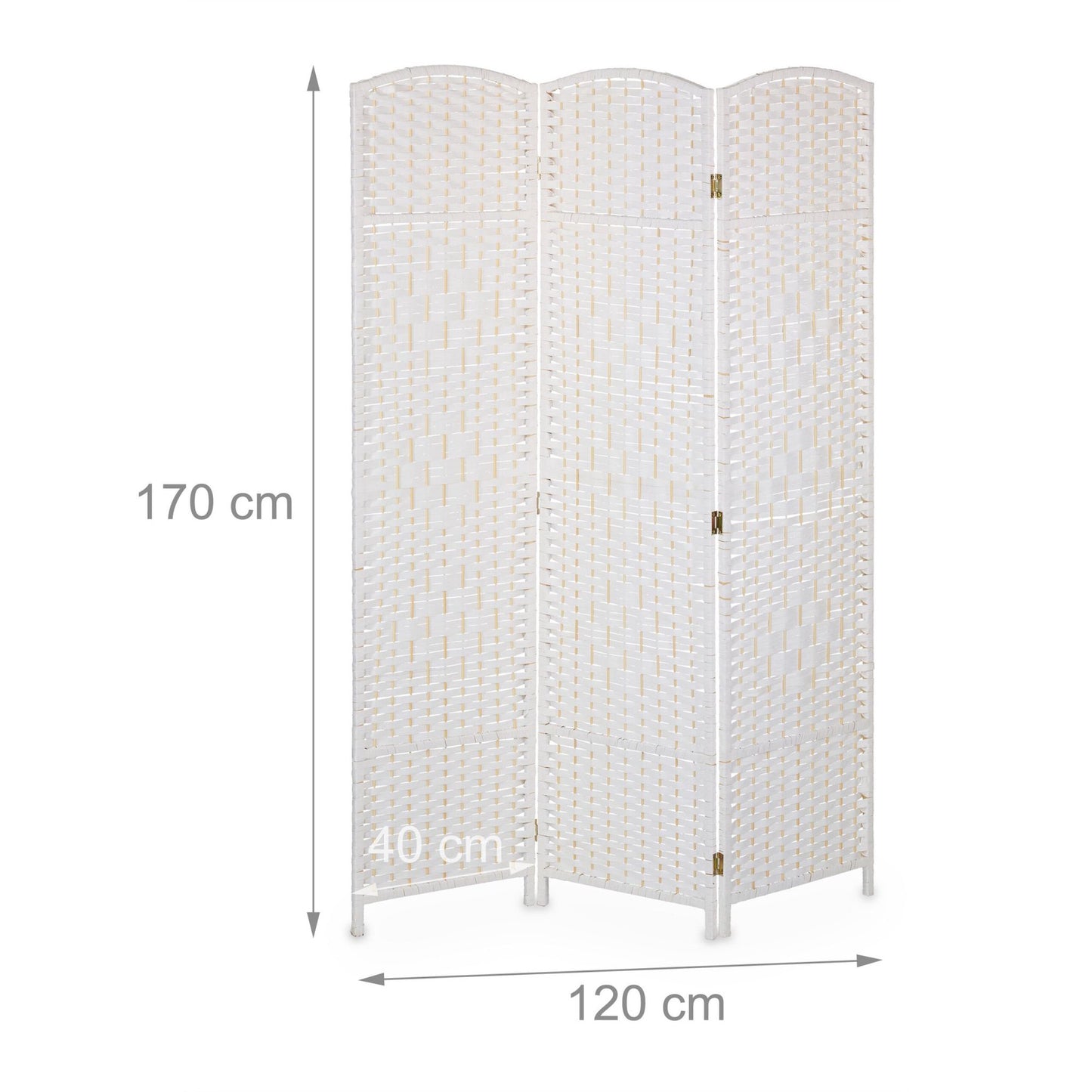 3-Panel Folding Screen White