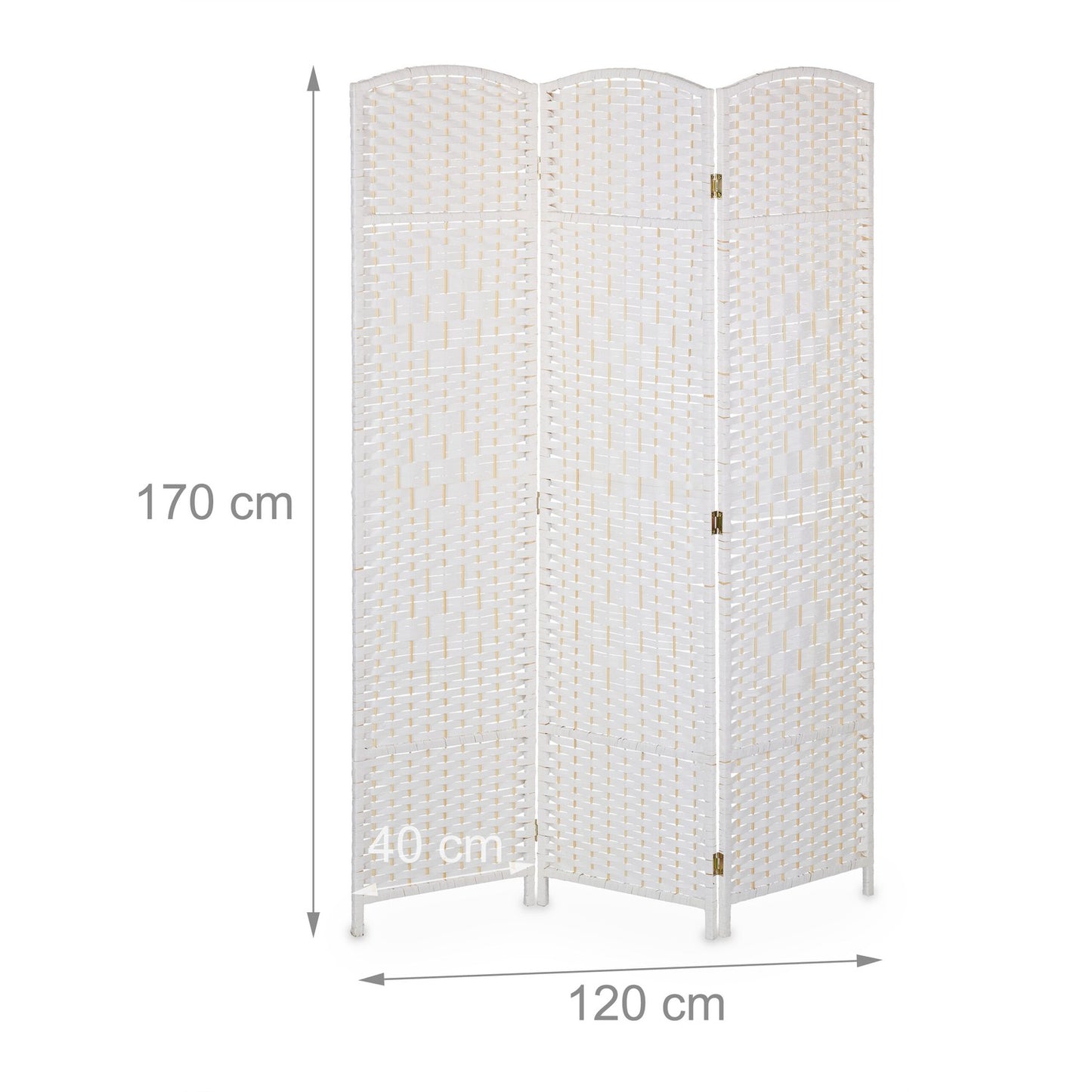 3-Panel Folding Screen White