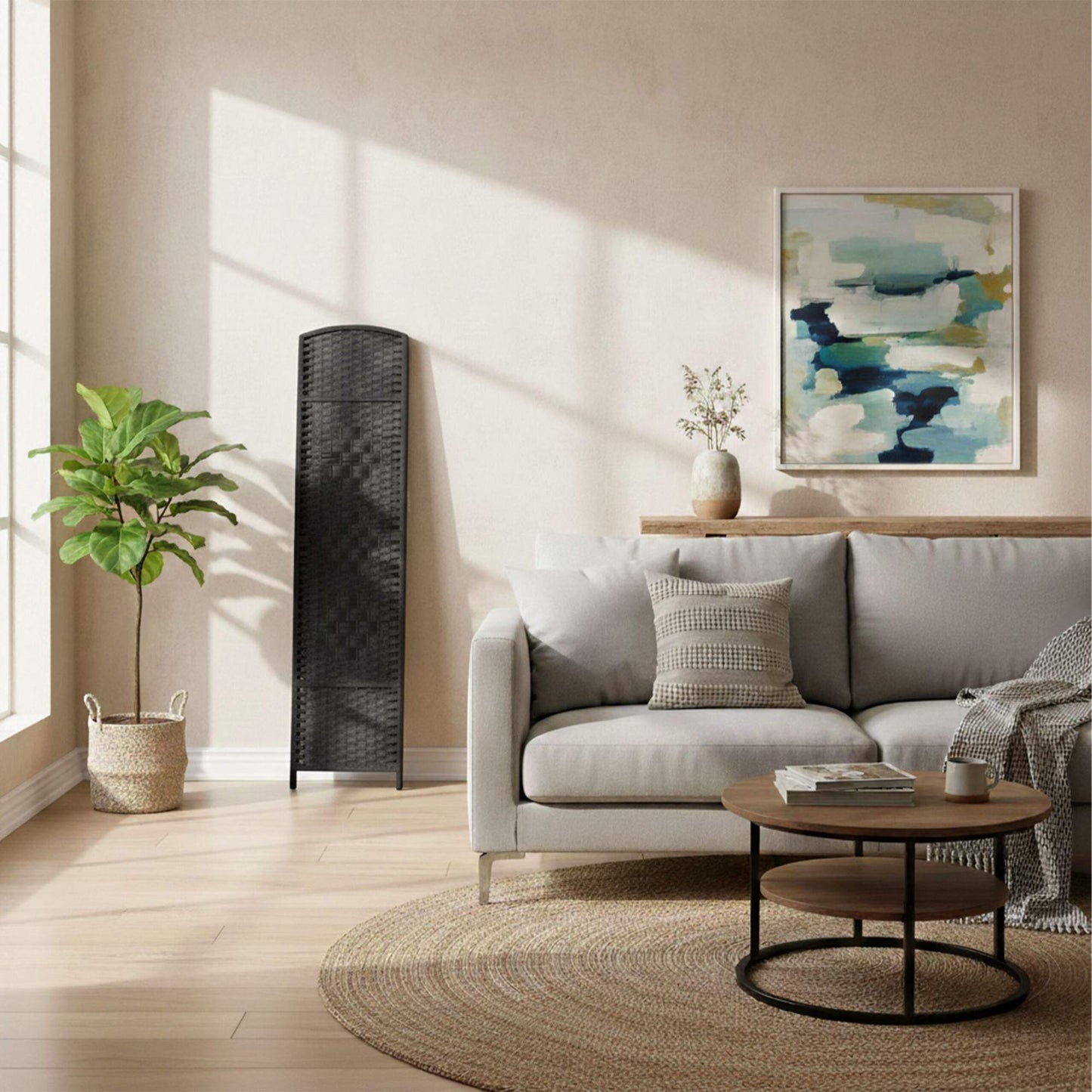 3-Panel Room Divider Folding Screen