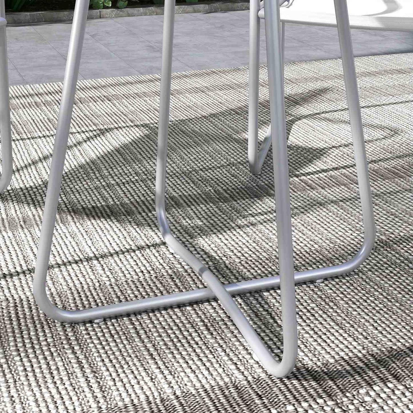 3-piece light gray mesh bistro set for balcony and garden
