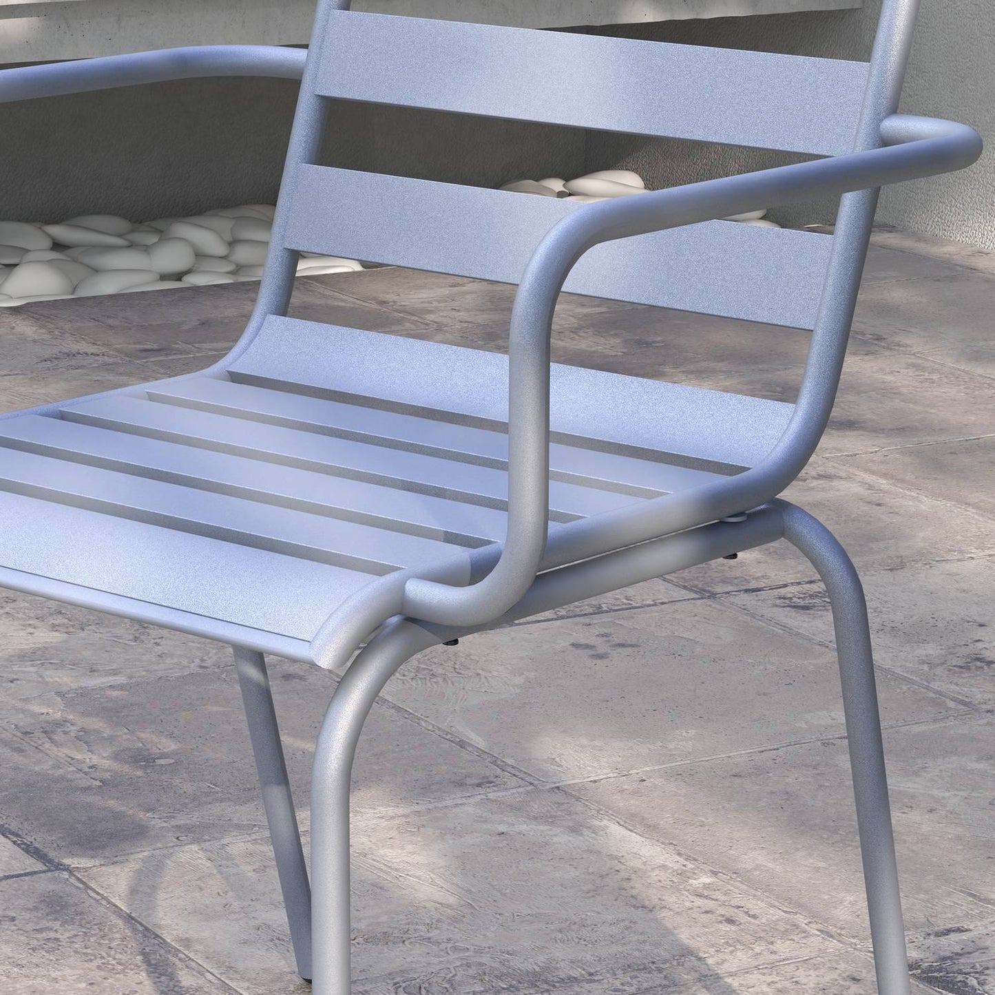 Light gray 3-piece bistro set - steel table and chairs