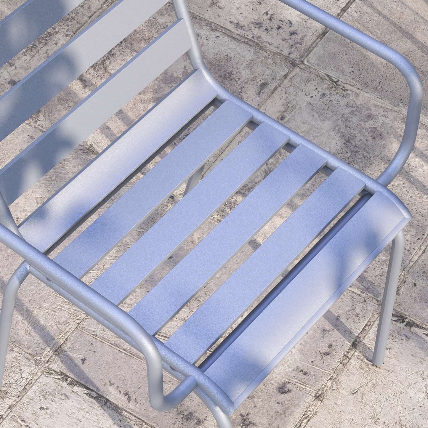 Light gray 3-piece bistro set - steel table and chairs