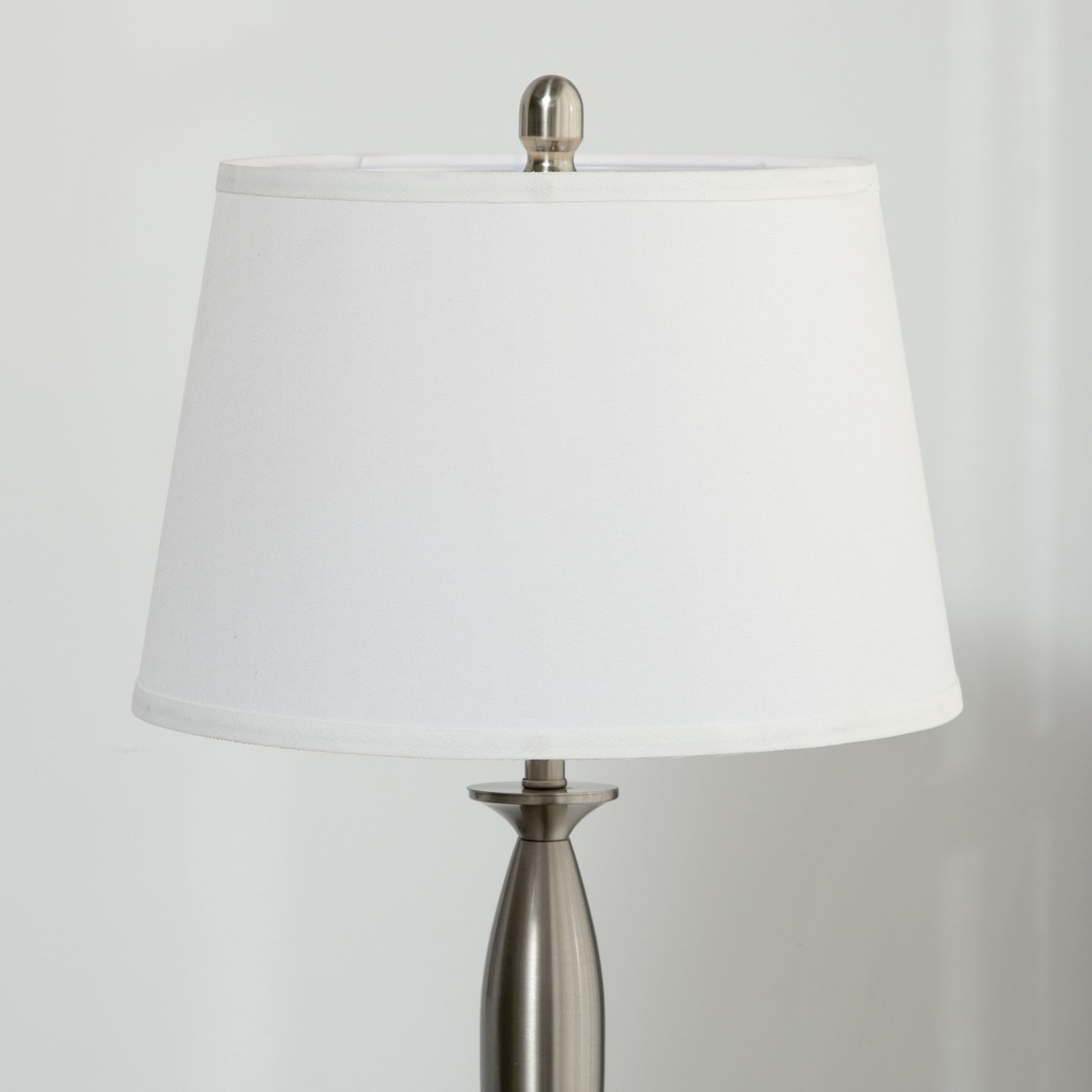 Floor & table lamp set, Silver & White, E27, 3-piece