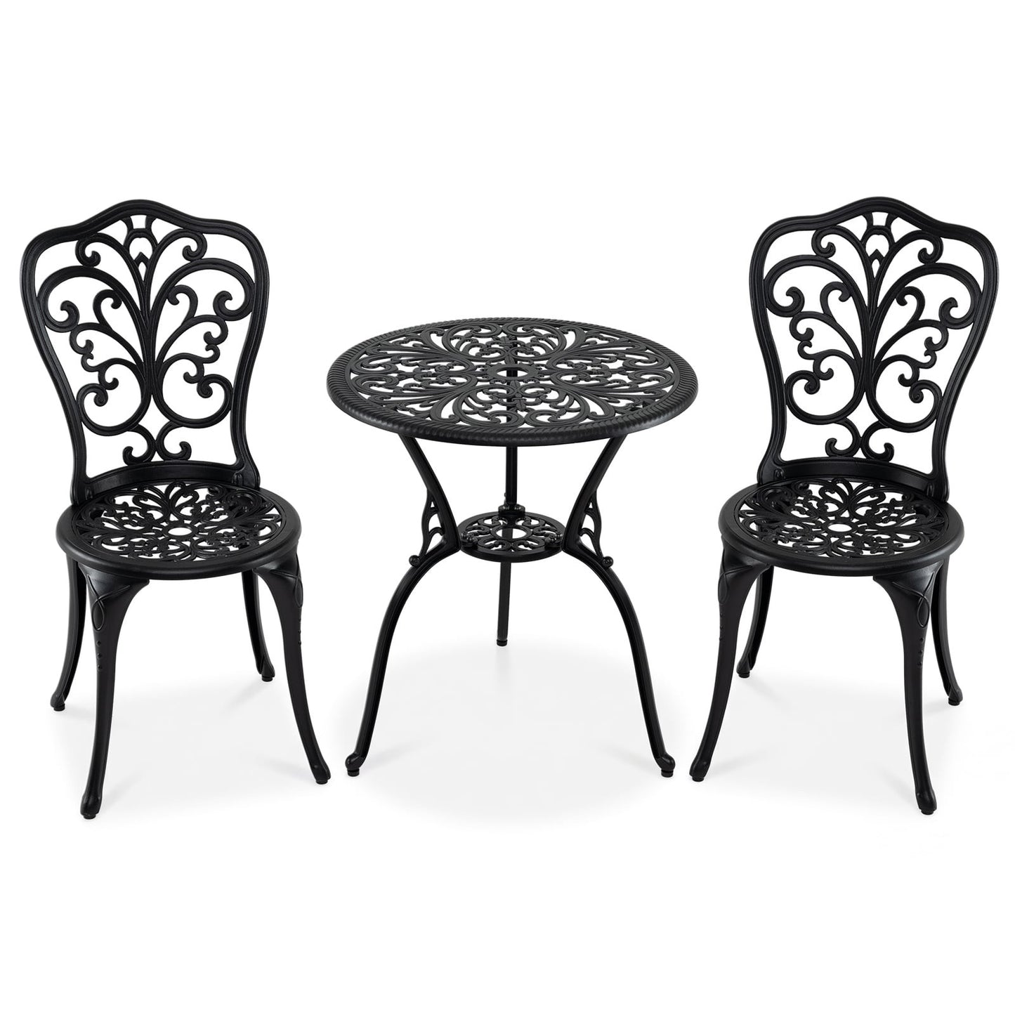 3-Piece Aluminum Patio Bistro Set with Table & Chairs