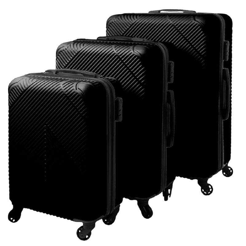 3-Piece Black Suitcase Set – Lightweight, Durable
