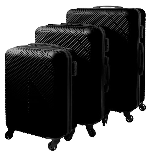 3-Piece Black Suitcase Set – Lightweight, Durable