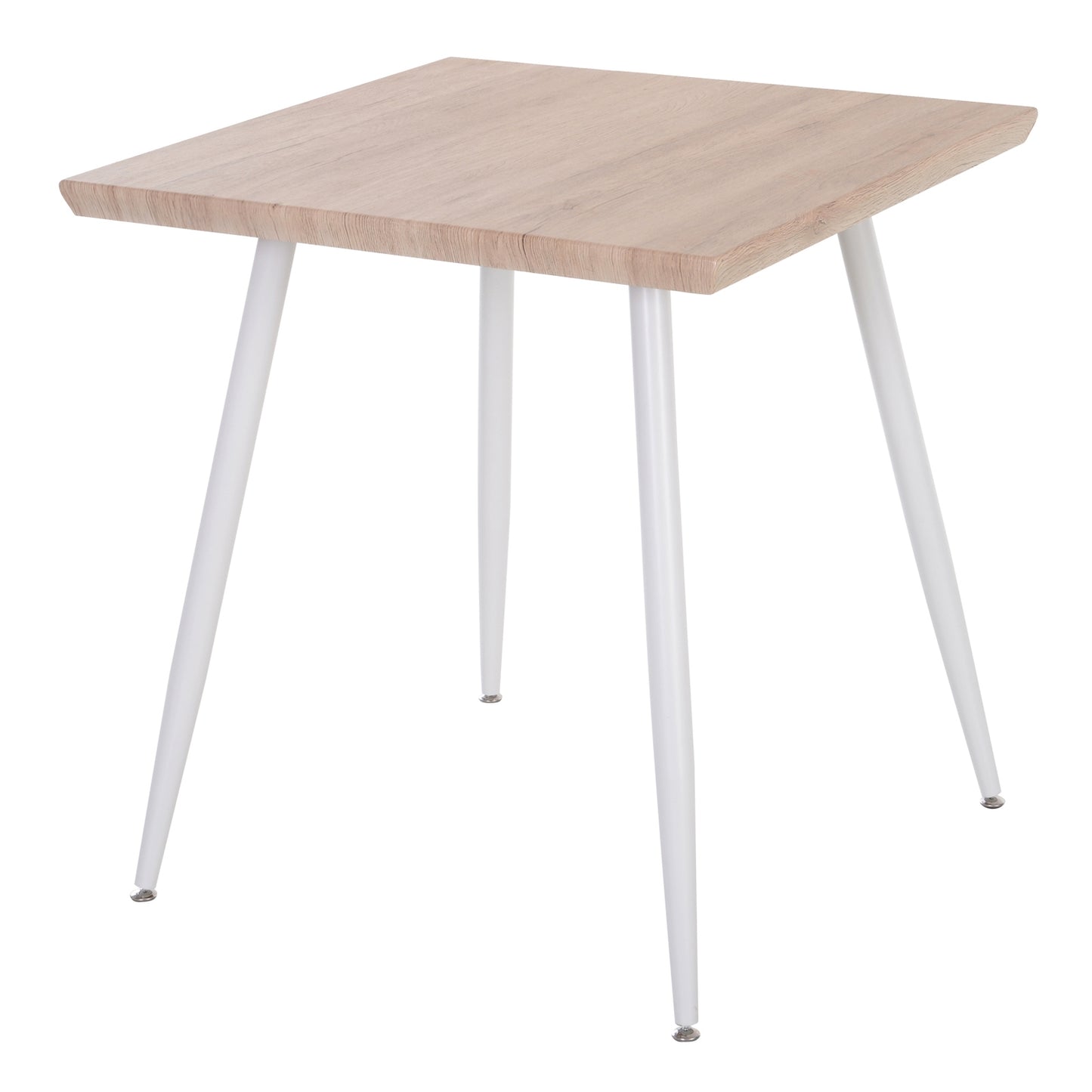 Dining table set, 3-piece - MDF & metal, wood fibers & white