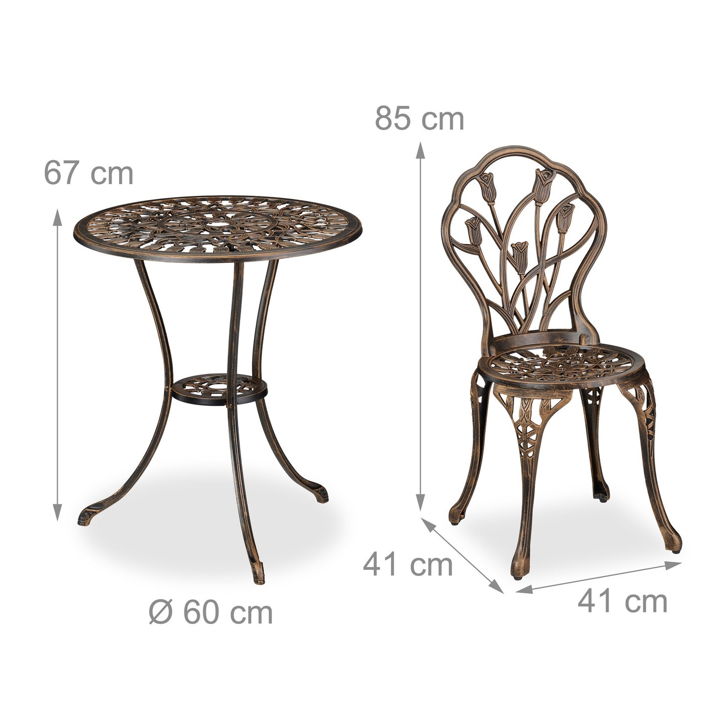 3-Piece Floral Bistro Set – Table & Chairs for Patio