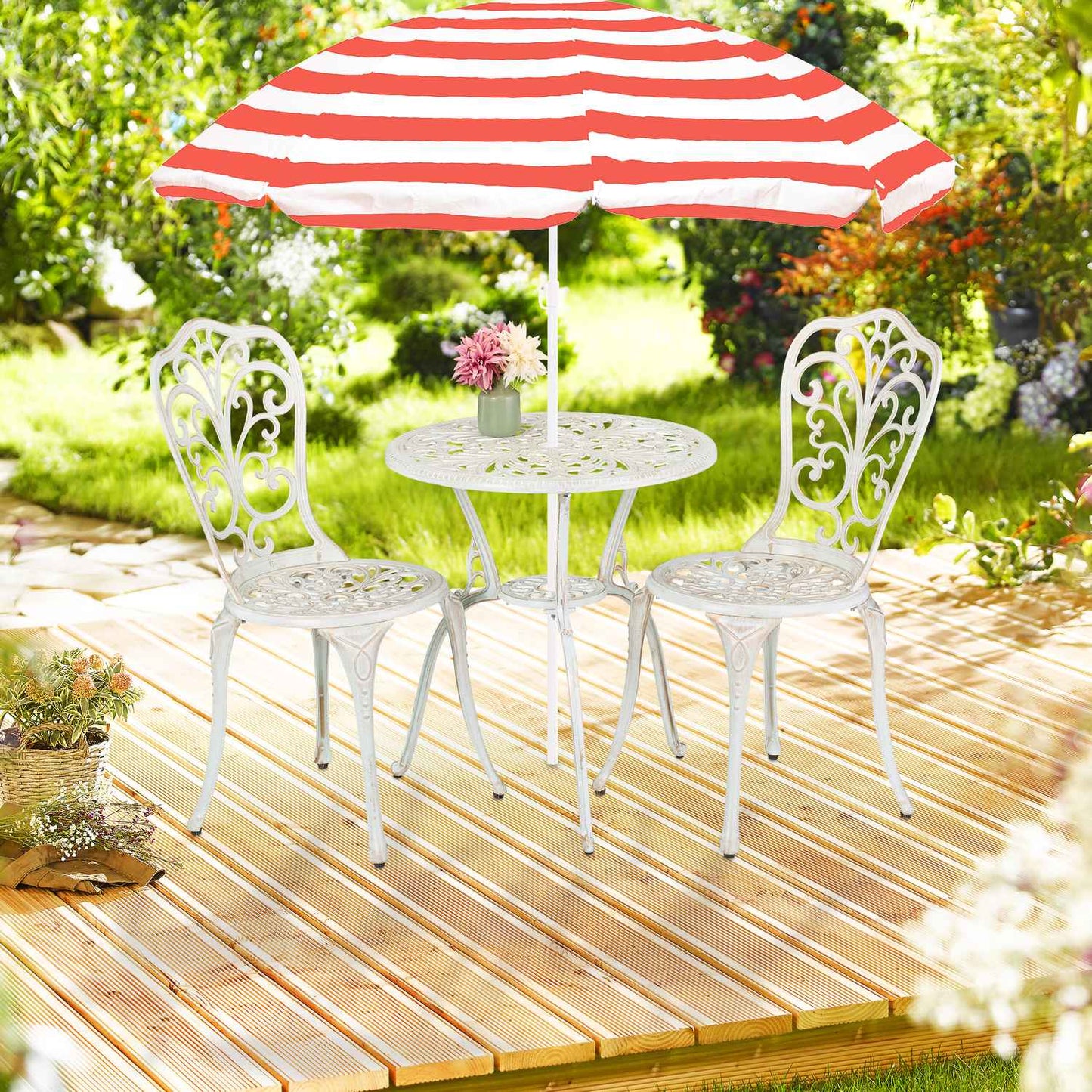 3-Piece Garden Bistro Set – Antique Patio Furniture