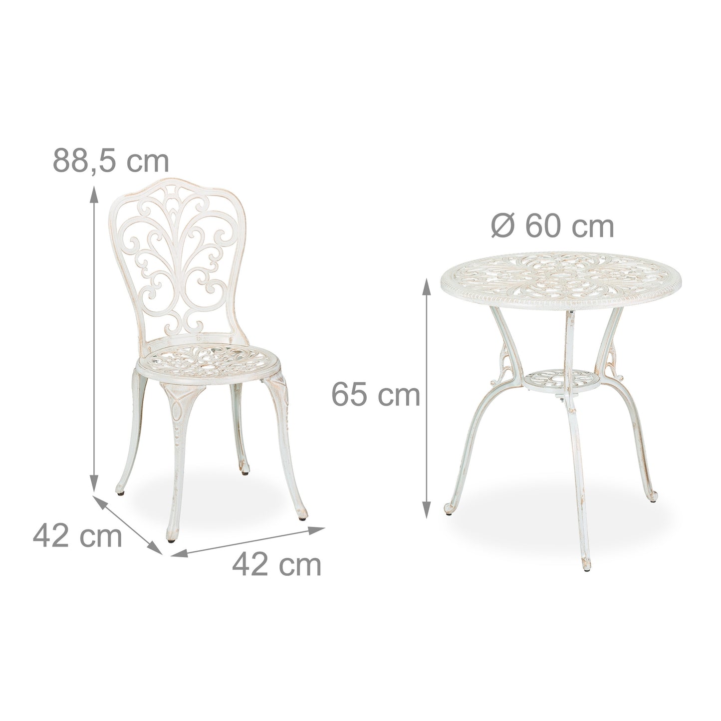 3-Piece Garden Bistro Set – Antique Patio Furniture