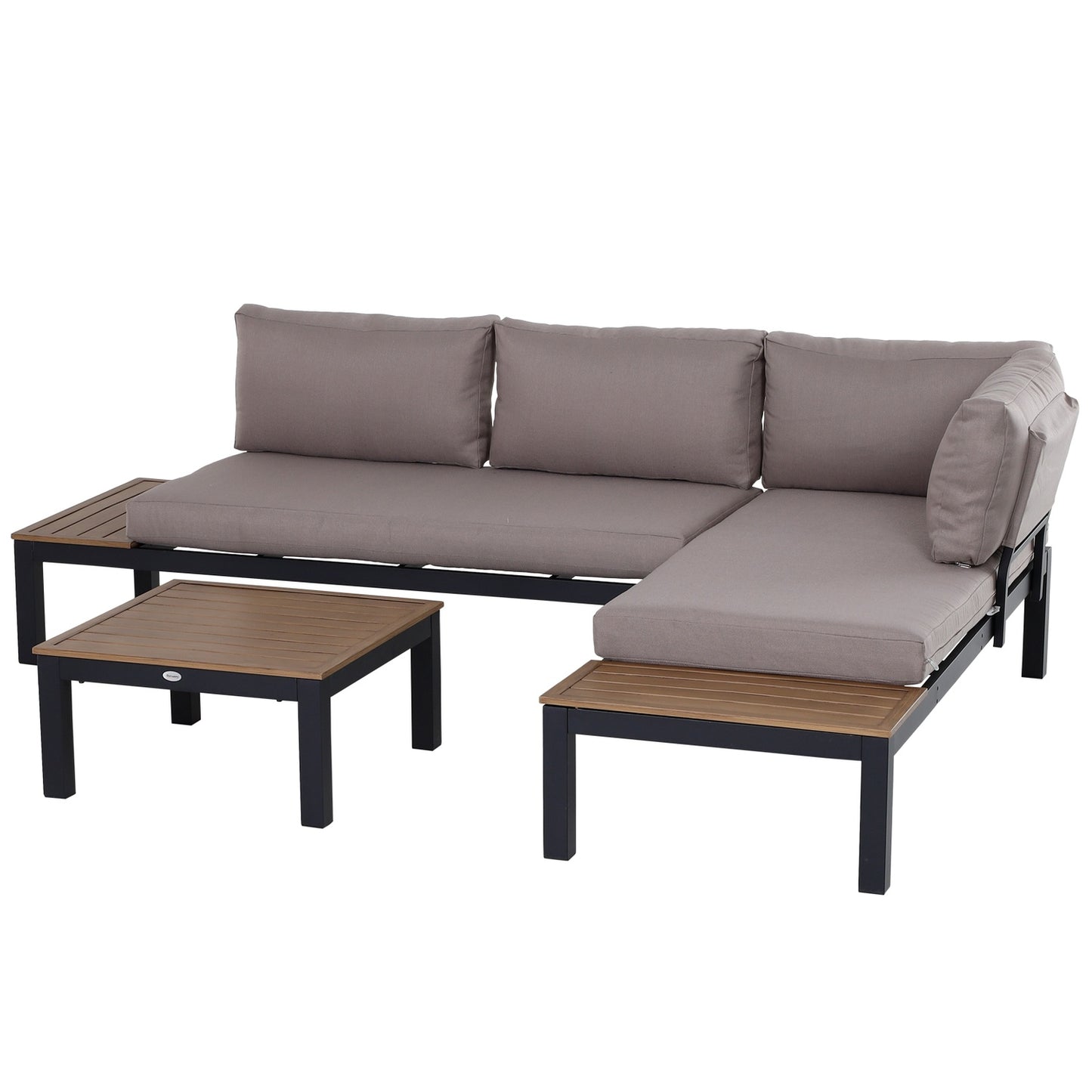 Outdoor 3-piece aluminum garden furniture with cushions