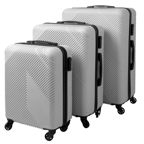 3-Piece Gray Suitcase Set – Lightweight, Durable