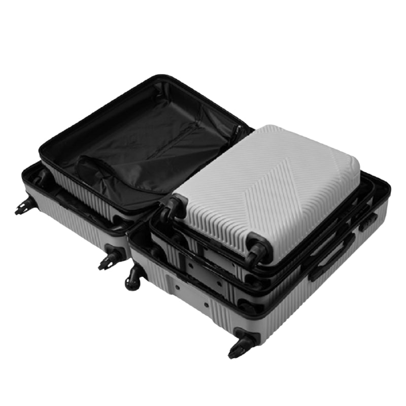 3-Piece Gray Suitcase Set – Lightweight, Durable