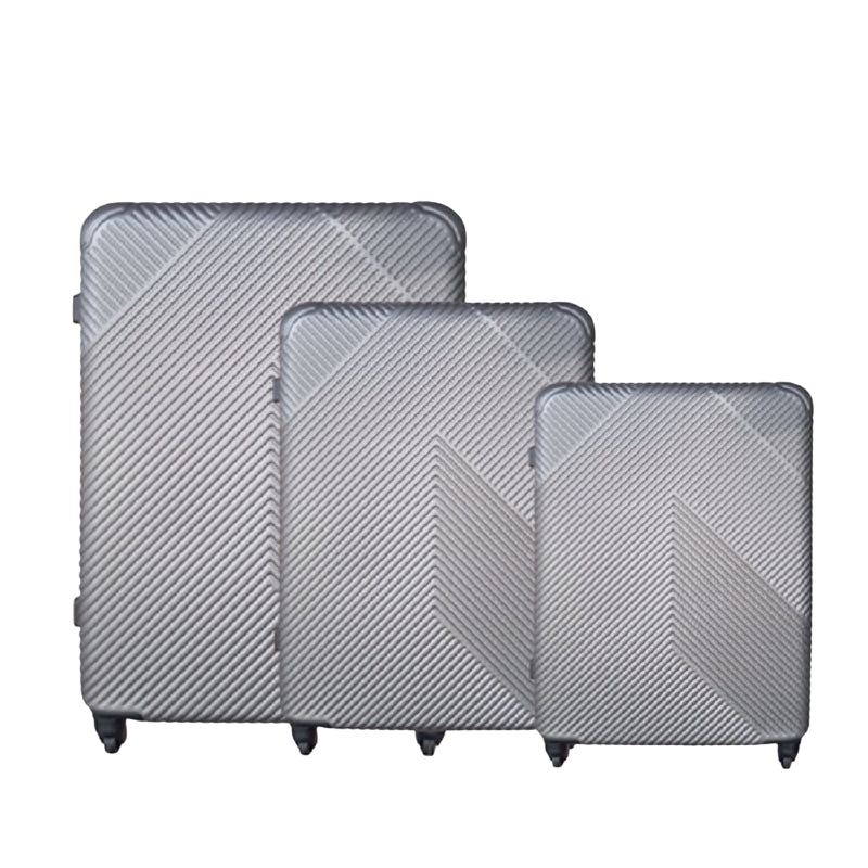 3-Piece Gray Suitcase Set – Lightweight, Durable