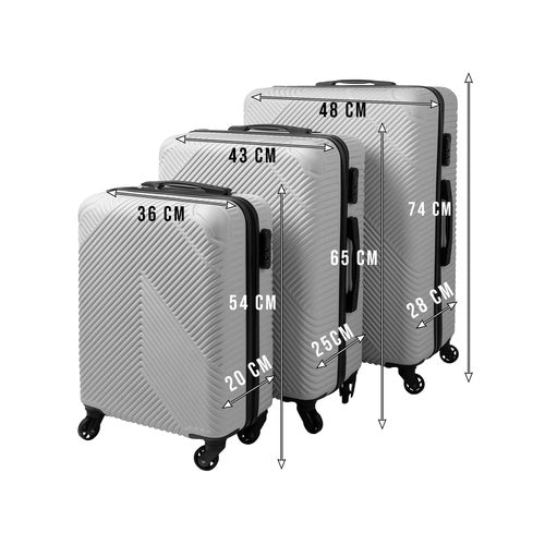 3-Piece Gray Suitcase Set – Lightweight, Durable
