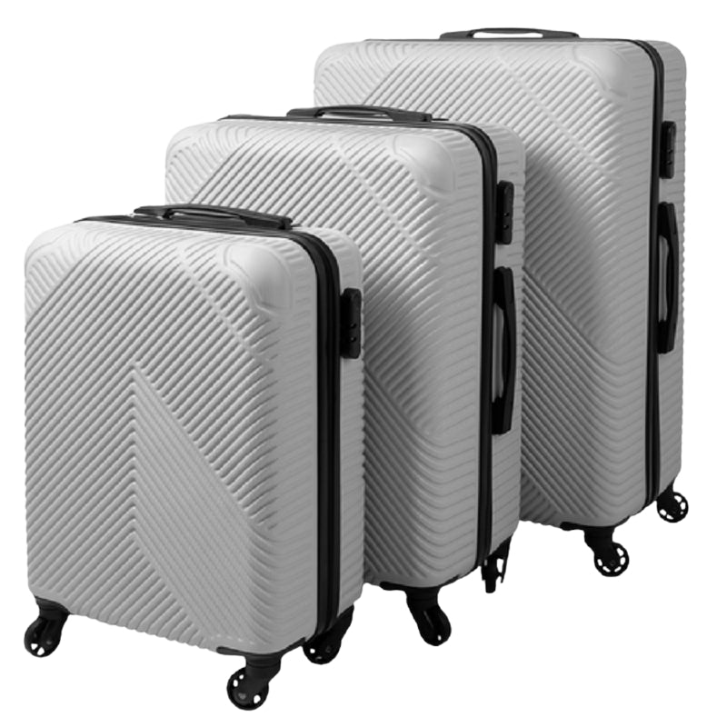 3-Piece Gray Suitcase Set – Lightweight, Durable