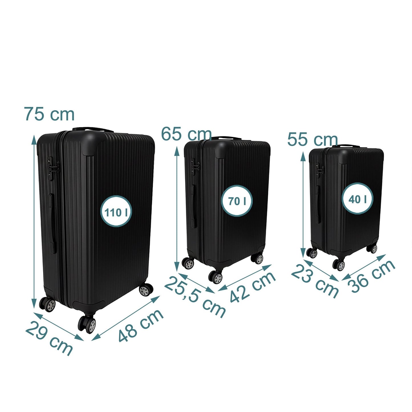 3-Piece Hard-Shell Luggage Set with Spinner Wheels