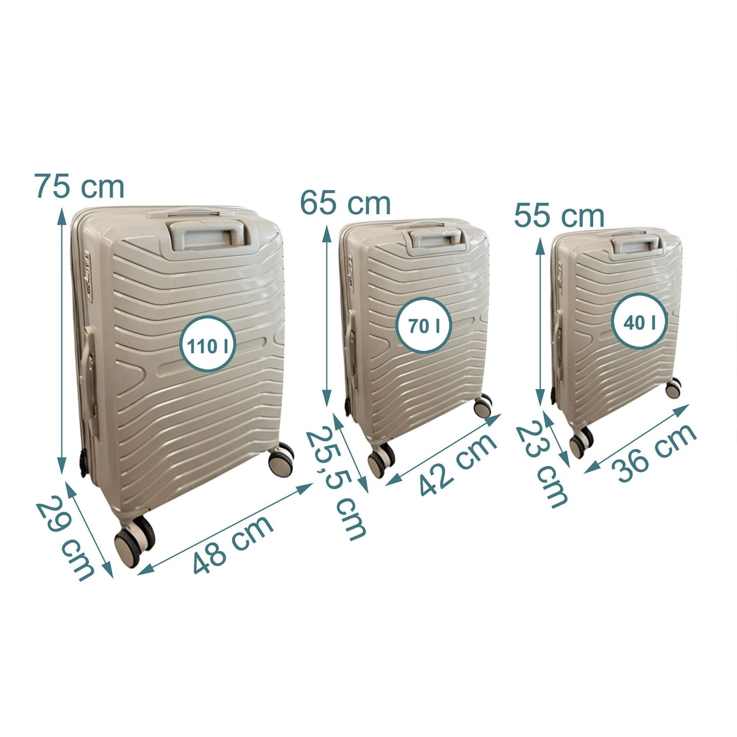 3-Piece Hard-Shell Luggage Set with TSA Lock
