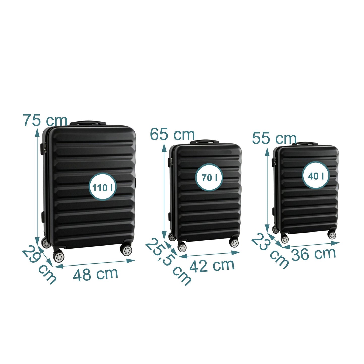 3-Piece Hard-Shell Luggage Set with Wheels