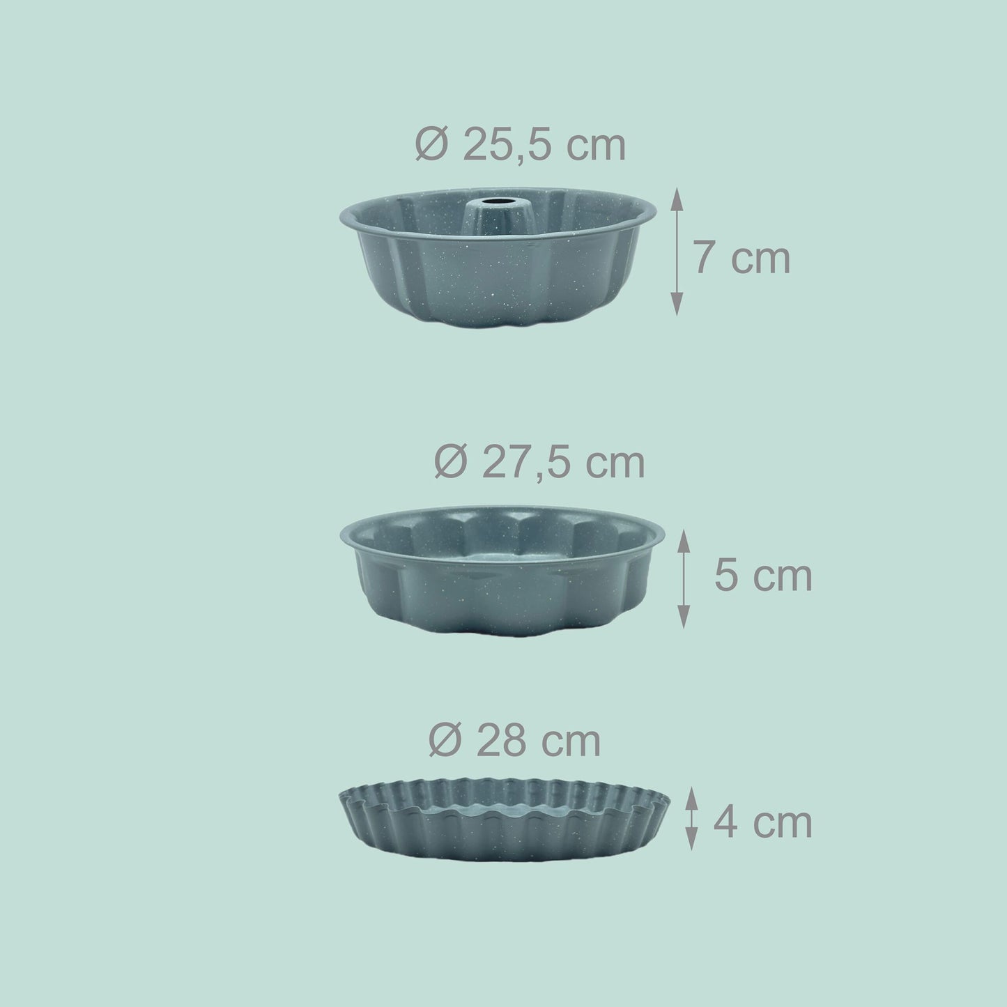 3-Piece Non-Stick Carbon Steel Baking Tin Set