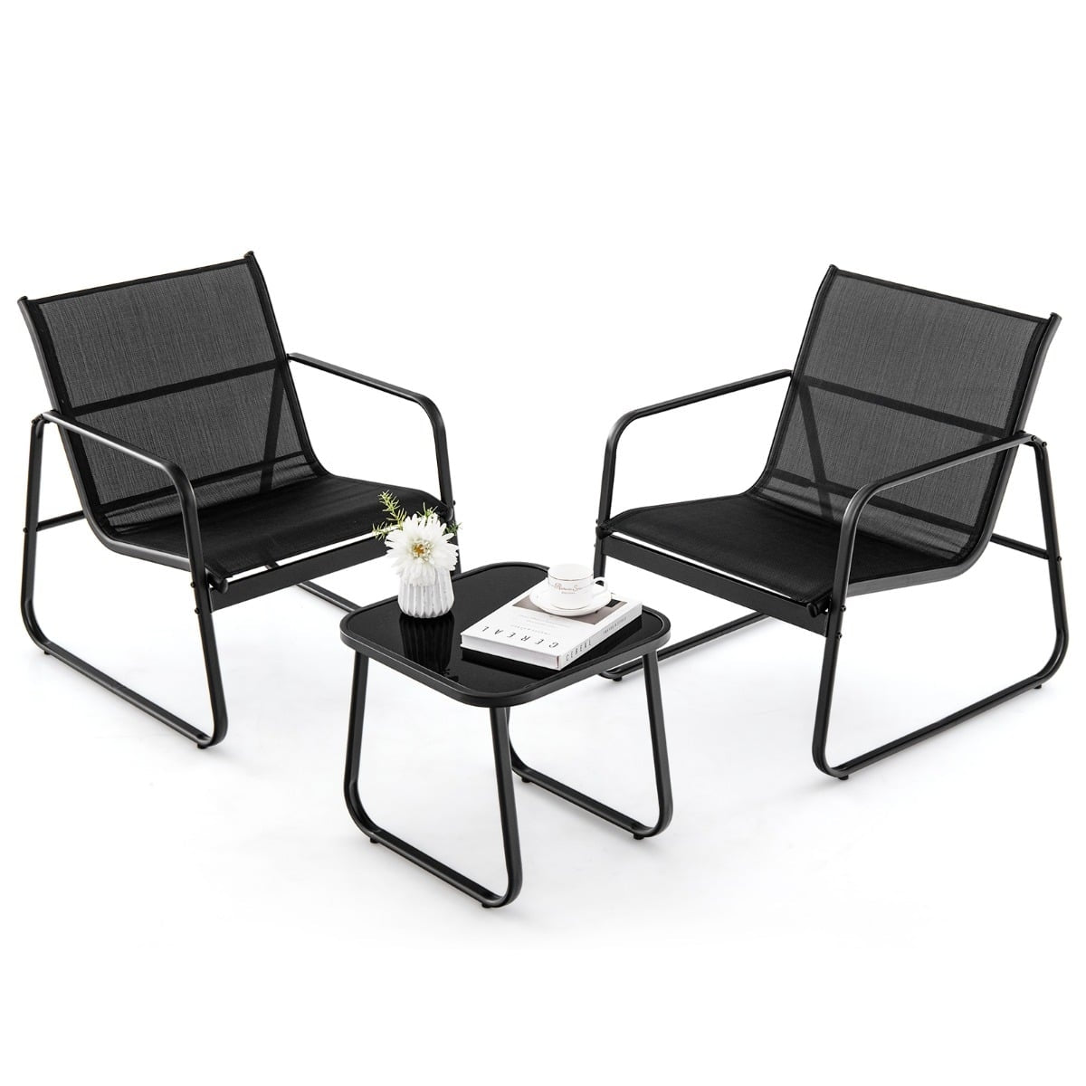 3-Piece Outdoor Furniture Set with Chairs and Table