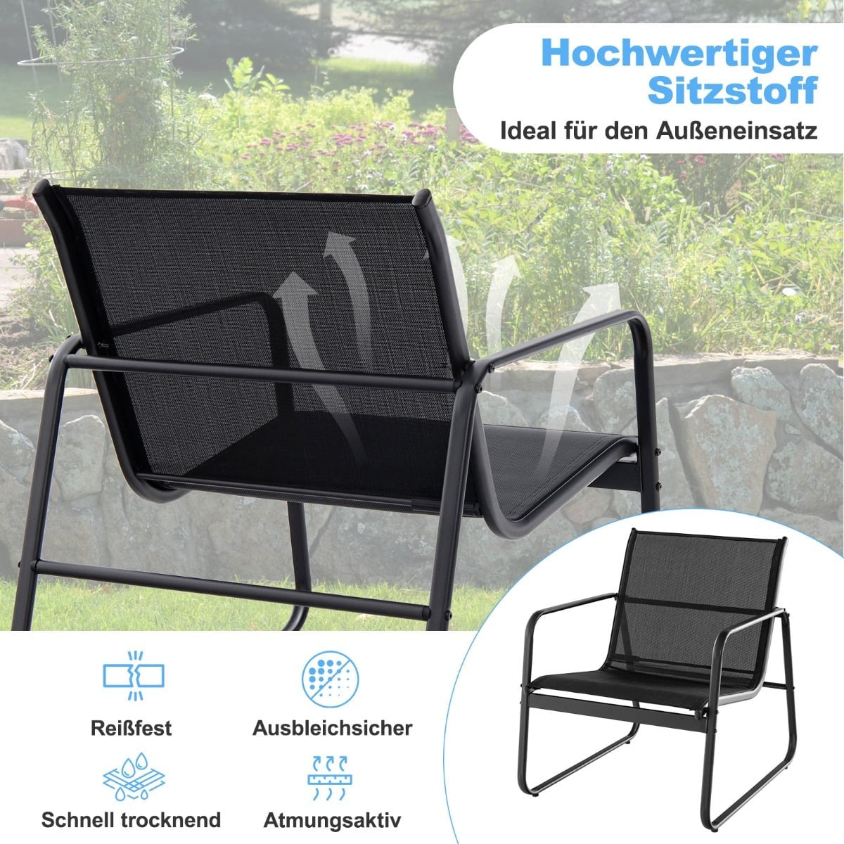 3-Piece Outdoor Furniture Set with Chairs and Table
