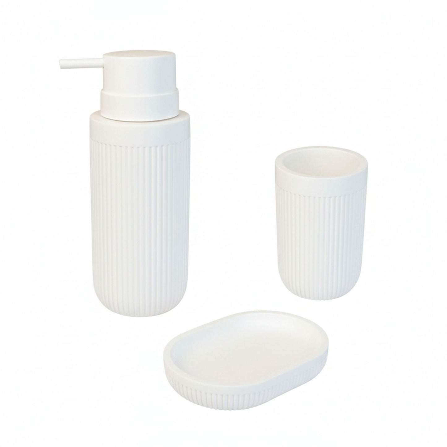 3-Piece Synthetic Resin Bathroom Accessories Set