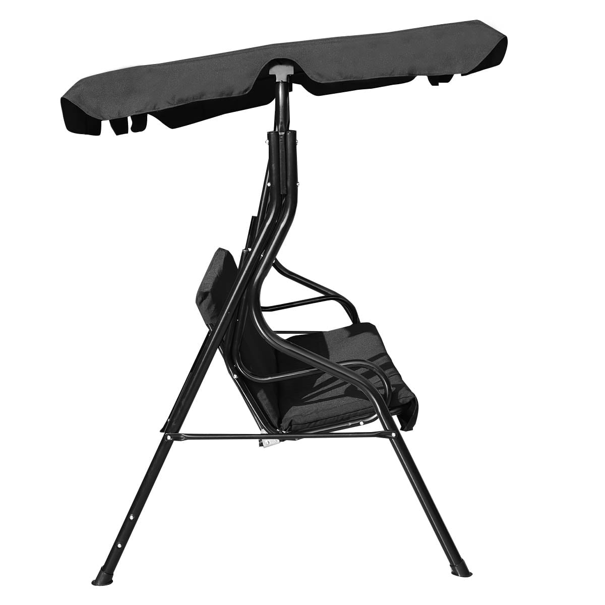 3-Seater Garden Swing with Adjustable Canopy, Green/Brown/Black