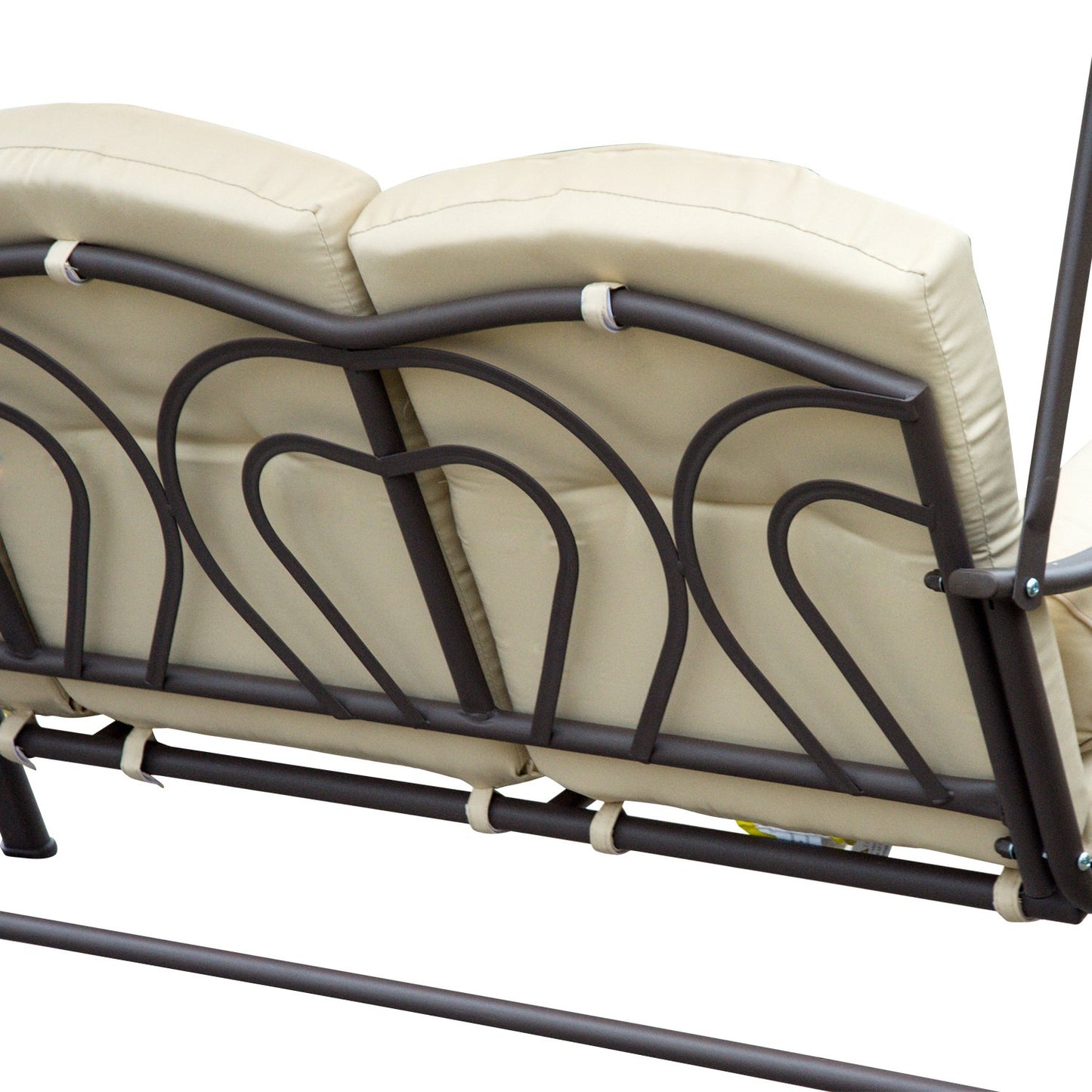 Garden swing with canopy, 3-seater, metal and polyester