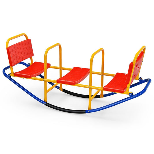 3 Seater Rocking Rocker Children's Rocker with Handles Heavy Duty Metal Children's Rocker 136 x 39 x 60 cm Colorful