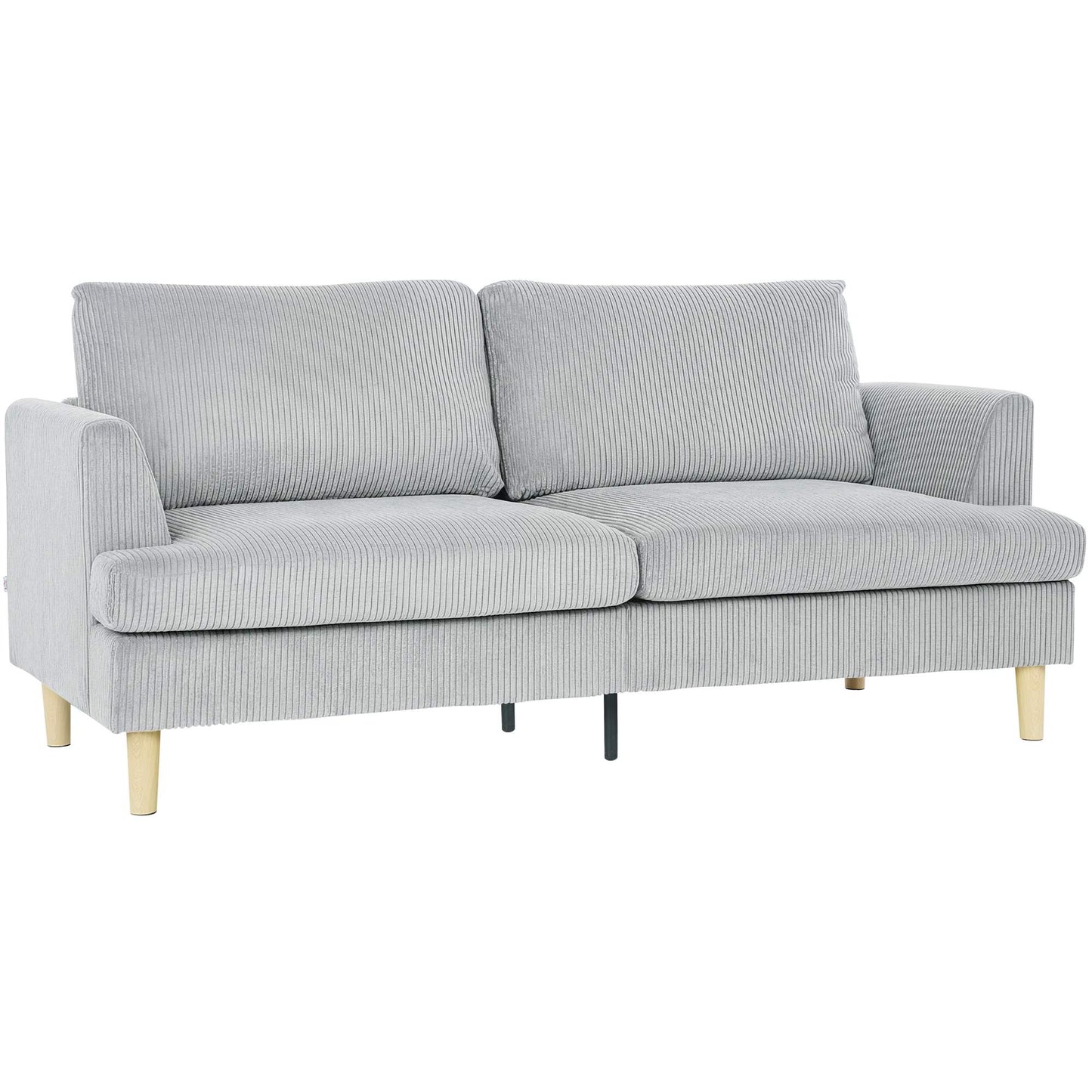 3-Seater Sofa, High-Density Foam, Cord Fabric, 188 cm