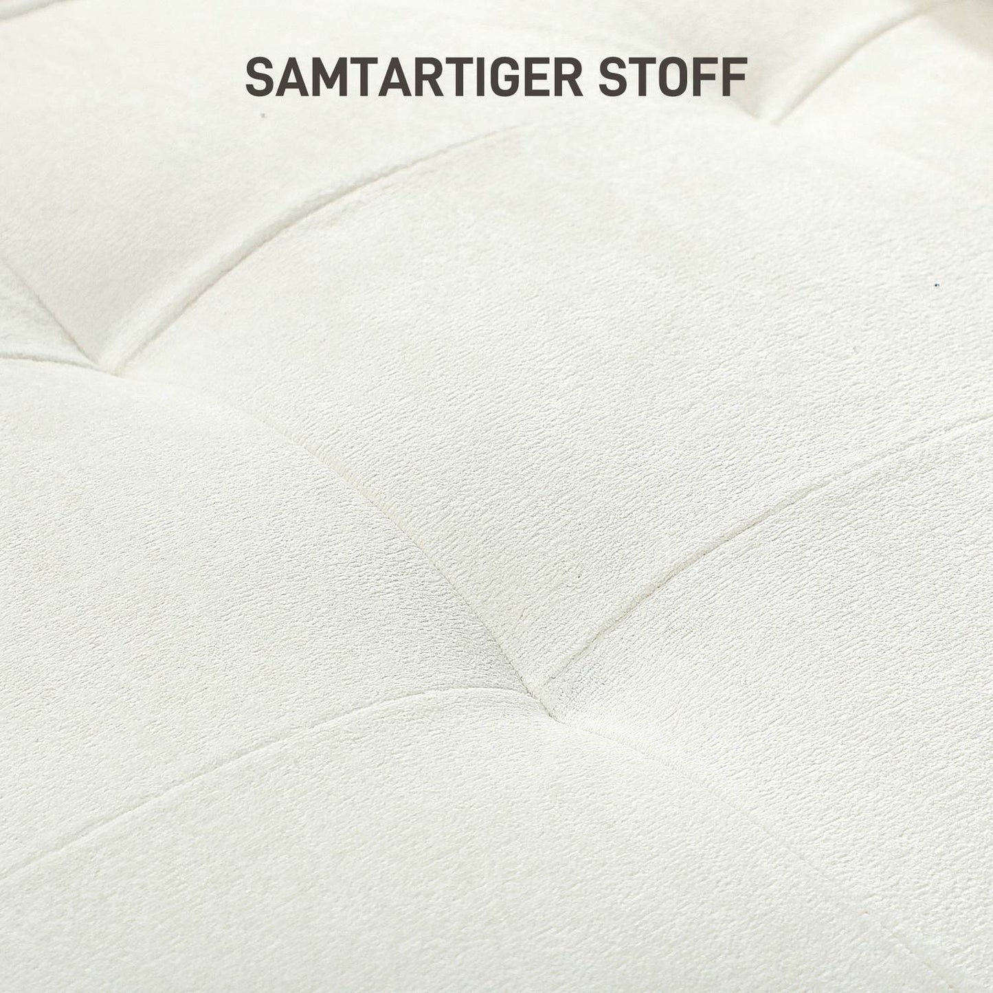 3-Seater Sofa, Thick Cushions, Rubberwood, Cream Fabric